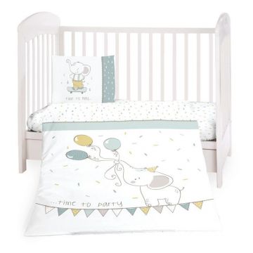 Set lenjerie de pat Kikka Elephant Time 3 piese