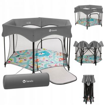 Tarc de joaca, Lionelo, Roel Plus, Pliere ultra-compacta, Sistem LockGuard impotriva plierii accidentale, Geanta de transport inclusa, Conform cu EN 12227:2010, 134x134x74 cm, 6 luni+, Multicolor Tarc de joaca, Lionelo, Roel Plus, Pliere ultra-compacta, Sistem LockGuard impotriva plierii accidentale, Geanta de transport inclusa, Conform cu EN 12227:2010, 134x134x74 cm, 6 luni+, Multicolor