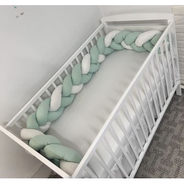 Aparatoare impletita in 3 din bumbac, lungime 240 cm Verde Menta Pal