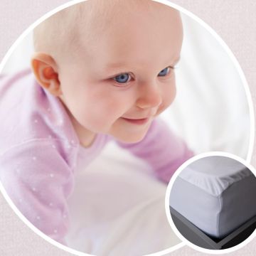 Husa impermeabila pentru saltea bebe Homibon Alb 60x120+20 cm, lavabila la masina, bumbac cu membrana TPU