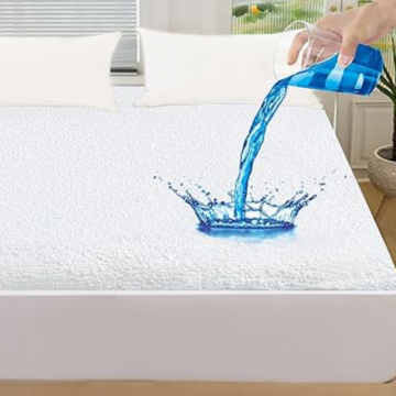 Husa impermeabila pentru saltea Homibon Alb 90x200+30 cm, anti acarieni, lavabila la masina, bumbac cu membrana TPU