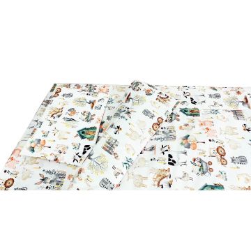 Lenjerie patut bebe din bumbac cu 3 piese Ferma