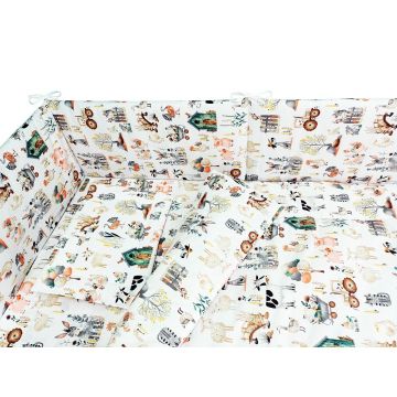 Lenjerie patut bebe din bumbac cu 5 piese Ferma