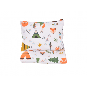 Lenjerie patut cu 3 piese 120x60 cm din bumbac model Animalute