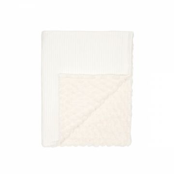 Patura din velur Cotton 3D Twins Alb 100x80 cm