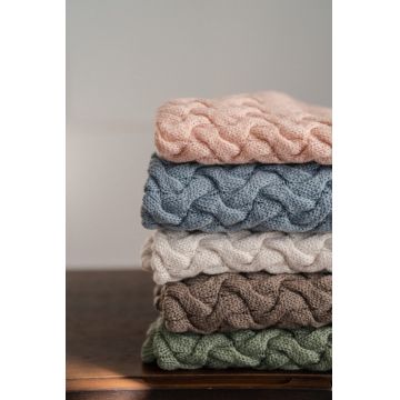 Paturica din lana merino pentru copii 85x85 cm La Millou Stoned Blue