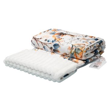 Paturica Minky 100 x 75 cm, Little Amy, Vulpea Alb