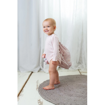 Paturica pentru copii Nature Bambus by Amy cu doua fete 100x70cm + Cadou Rucsacel Safari