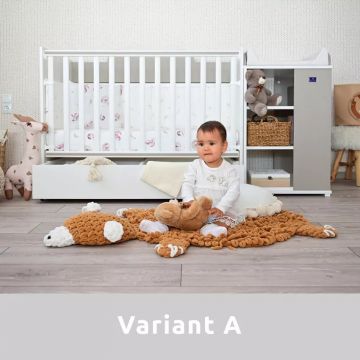 Patut modular multifunctional 5 configurari diferite 190 x 72 cm Multi White  Light Oak