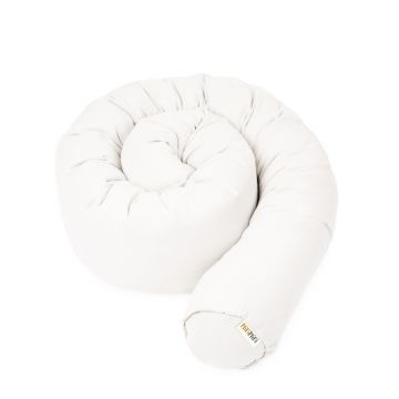 Protectie de pat tubulara, MiniMini, Muselina, Alb, 180 cm