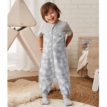 Sac de dormit cu picioruse si maneca scurta Love to Dream Gri 1 Tog 6-12 luni