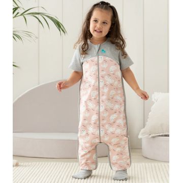 Sac de dormit cu picioruse si maneca scurta Love to Dream Roz 1 Tog 6-12 luni