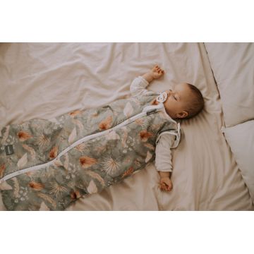 Sac de dormit din bumbac 0-24 luni Grow with me Boho Green Sleepee 2,5 tog