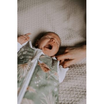 Sac de dormit din bumbac 0-4 luni Newborn Boho Green Sleepee 2,5 tog