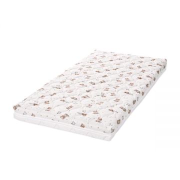 Saltea pentru patut Lorelli Havana Bear and Pillow Beige 120x60x10 cm, cocos si spuma elastica