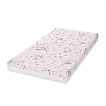 Saltea pentru patut Lorelli Havana Pink Ballerina Bear 120x60x10 cm, cocos si spuma elastica