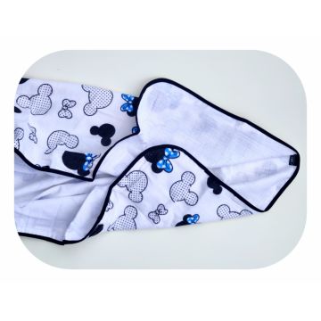 Scutec din muselina 80x80 cm Minnie Mouse Blue