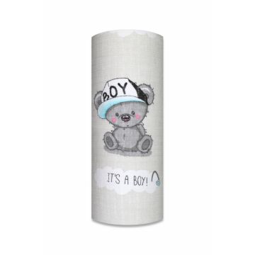 Scutec din muselina tetra 70x80 cm model Grey Boy