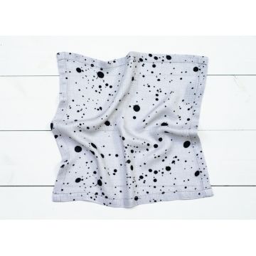 Set 3 Museline din bambus Dots AlbastruAlbGri Sleepee