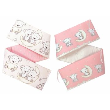 Set aparatori laterale pentru patut 120 x 60 cm Teddy Pink