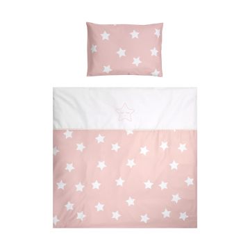 Set lenjerie cu 7 piese pentru pat balansoar First Dreams Pale Blush Stars