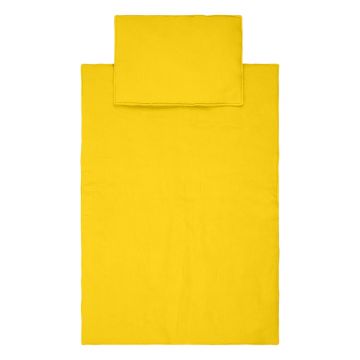 Set paturica si perna din muselina, 95 x 65 cm, Little Amy, Galben