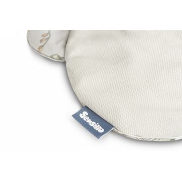 Set pernuta si pilota pentru caruciorlandoupatut copii Sensillo Lily Grey cu doua fete bumbaccatifea, Umplutura silicon lyocell antialergic, Perna cu urechiuse, Recomandat de la nastere