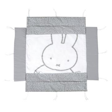 Apărătoare pentru pătuț alb/gri din amestec de bumbac 96 cm Miffy – Roba