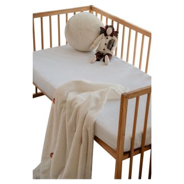 Cearceaf pentru copii alb din muselină pentru pătuț cu elastic 60x120 cm Burumcuk – Mijolnir