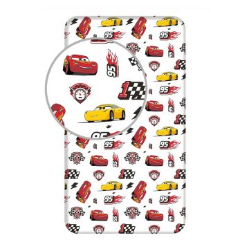 Cearceaf pentru copii din bumbac cu elastic 90x200 cm Cars 
