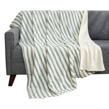 Pătură albă/verde 150x190 cm Soren Wellsoft – Mijolnir