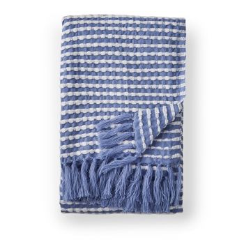 Pătură albastră 125x150 cm Stab Stitch – Catherine Lansfield
