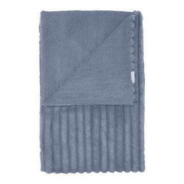 Pătură albastră din micropluș/cocolino 130x170 cm Cosy Ribbed – Catherine Lansfield