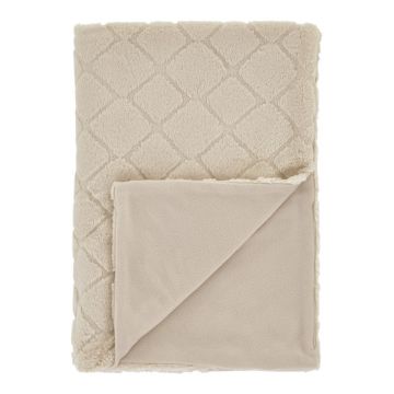 Pătură bej din micropluș/cocolino 130x170 cm Cosy Diamond – Catherine Lansfield