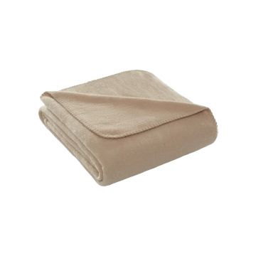 Pătură bej din polar, fleece 130x170 cm Brighton – Mijolnir