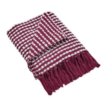 Pătură burgundy 125x150 cm Stab Stitch – Catherine Lansfield