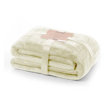 Pătură din microfibră DecoKing Mic, 160 x 210 cm, crem deschis