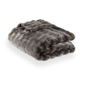 Pătură gri din micropluș/cocolino 150x200 cm Wave – Tiseco Home Studio