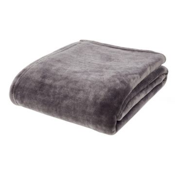 Pătură gri închis din micropluș/cocolino 130x170 cm Raschel Velvet – Catherine Lansfield