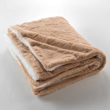 Pătură maro deschis din micropluș/cocolino 180x220 cm Foxy – douceur d'intérieur