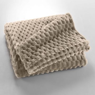 Pătură taupe din microflanel 125x150 cm Mini Frosty – douceur d'intérieur