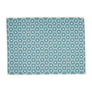 Pătură turcoaz din amestesc de lână 140x180 cm Honey Turquoise – Pappelina