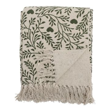 Pătură verde-crem 130x160 cm Maribelle – Bloomingville