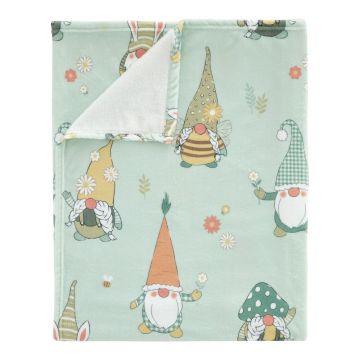 Pătură verde-deschis din micropluș/cocolino 130x170 cm cu model de Paști Spring Gonks – Catherine Lansfield