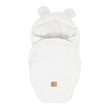 Păturică de înfășat albă din material bouclé 45x80 cm – Meowbaby