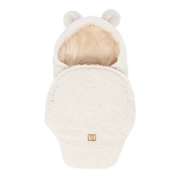 Păturică de înfășat crem din sherpa 45x80 cm – Meowbaby