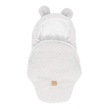 Păturică de înfășat fildeș din sherpa 45x80 cm – Meowbaby