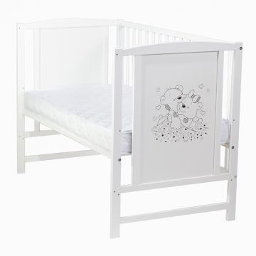 Patut pentru bebelusi 120x60 cm Bears cu laterala detasabila + Saltea Cocos