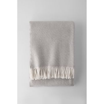 Pled din amestec de bumbac Euromant Ruby, 140 x 180 cm, gri deschis