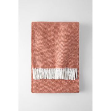 Pled din amestec de bumbac Euromant Skyline, 140 x 180 cm, roșu teracotă